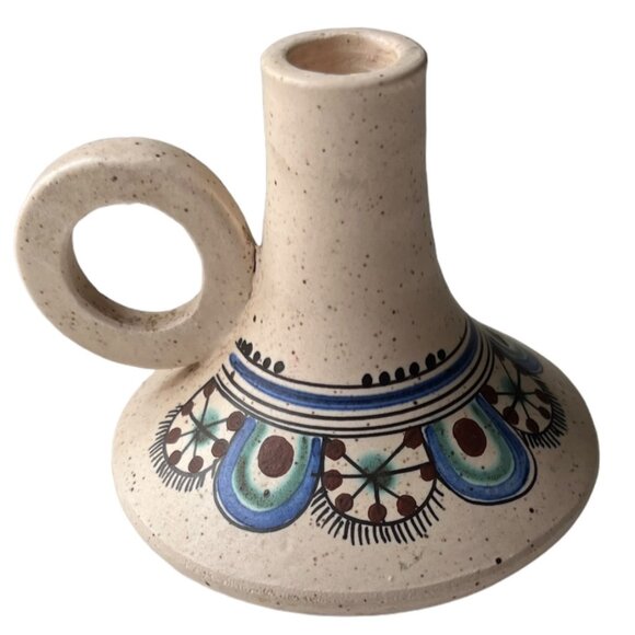 lolcus (lolkos) Pottery Stoneware Candleholder Art Deco Handmade in Greece - Picture 4 of 11